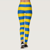 Länderfarben der Ukraine Horizontal gestreift Leggings (Rückseite)