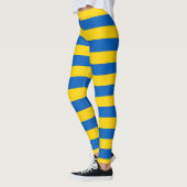 Länderfarben der Ukraine Horizontal gestreift Leggings (Links)