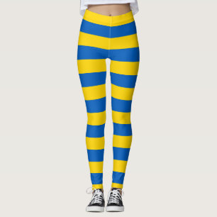 Länderfarben der Ukraine Horizontal gestreift Leggings
