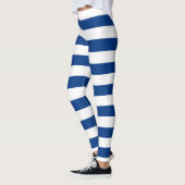 Länderfarben für Finnland - Horizontal gestreift Leggings (Links)