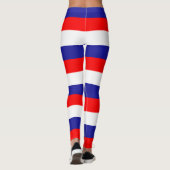 Länderfarben für Kroatien Horizontal gestreift Leggings (Rückseite)