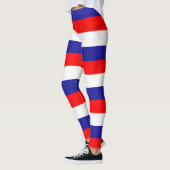 Länderfarben für Kroatien Horizontal gestreift Leggings (Links)