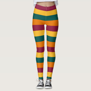 Länderfarben für Sri Lanka Horizontal gestreift Leggings