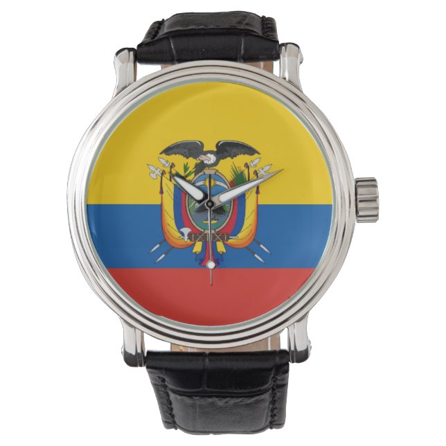 Länderflagge Ecuador Armbanduhr (Vorderseite)