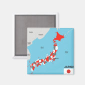Länderflagge für Japan Magnet (Vorderseite/Rückseite)