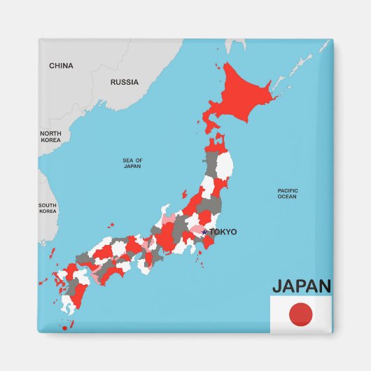 Länderflagge für Japan Magnet (Vorne)