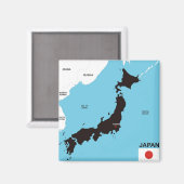 Länderflagge für Japan Magnet (Vorderseite/Rückseite)