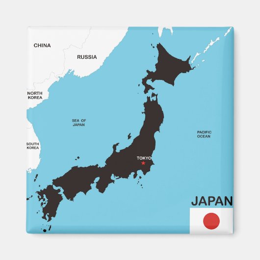Länderflagge für Japan Magnet (Vorne)