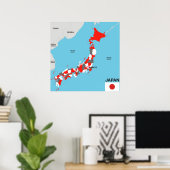 Länderflagge für Japan Poster (Heimbüro)