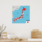Länderflagge für Japan Poster (Küche)