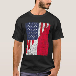 Länderflagge Half USA Half Polen T-Shirt