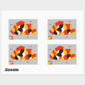 Länderflagge Rechteckiger Aufkleber (Blatt)