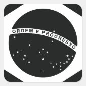 Länderflagge Schwarzes Brasilien Quadratischer Aufkleber (Vorderseite)