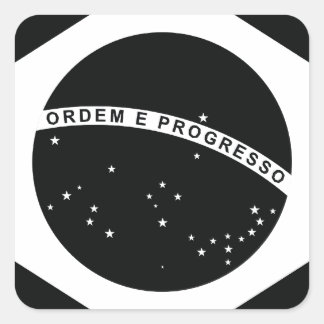 Länderflagge Schwarzes Brasilien Quadratischer Aufkleber