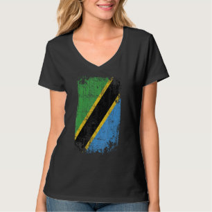 Länderflagge Souvenir Grunge Flag Tansania T-Shirt