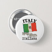 Länderflagge Vintag Italien Button (Vorne & Hinten)