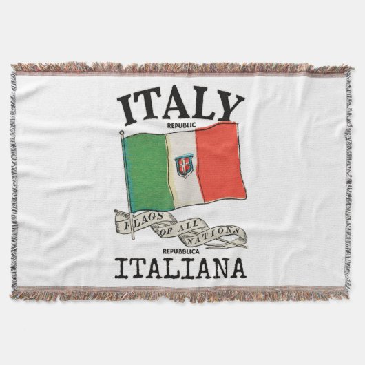 Länderflagge Vintag Italien Decke (Vorderseite)