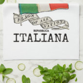 Länderflagge Vintag Italien Geschirrtuch (Gefaltet)