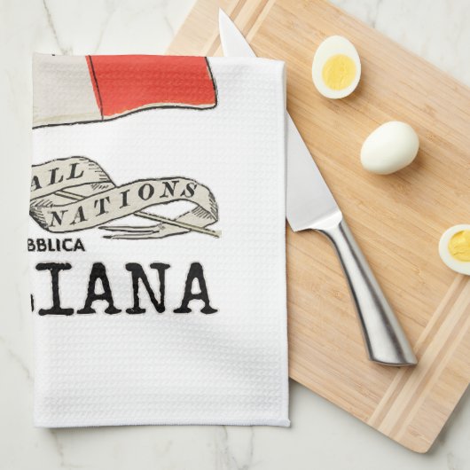 Länderflagge Vintag Italien Geschirrtuch (Viertel Falte)