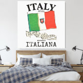 Länderflagge Vintag Italien Leinwanddruck (Insitu (Schlafzimmer))