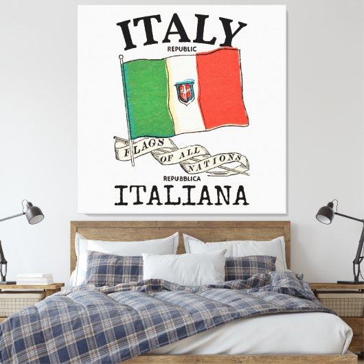 Länderflagge Vintag Italien Leinwanddruck (Insitu (Schlafzimmer))