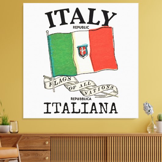 Länderflagge Vintag Italien Leinwanddruck (Insitu (Wohnzimmer))