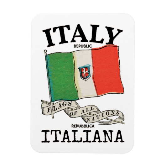 Länderflagge Vintag Italien Magnet (Vertikal)
