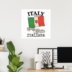 Länderflagge Vintag Italien Poster