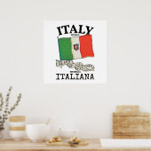 Länderflagge Vintag Italien Poster (Küche)