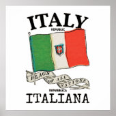 Länderflagge Vintag Italien Poster (Vorne)