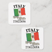 Länderflagge Vintag Italien Quadratische Visitenkarte (Vorne/Hinten)