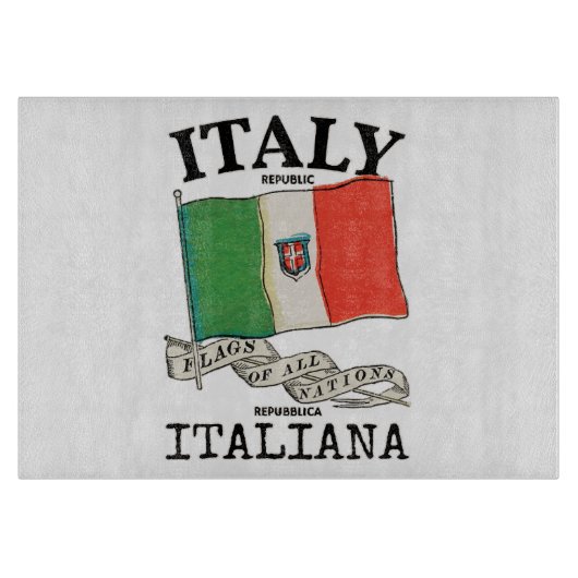 Länderflagge Vintag Italien Schneidebrett (Vorderseite)