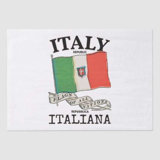 Länderflagge Vintag Italien Seidenpapier (Vorderseite)