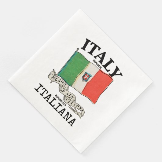 Länderflagge Vintag Italien Serviette (Ecke)