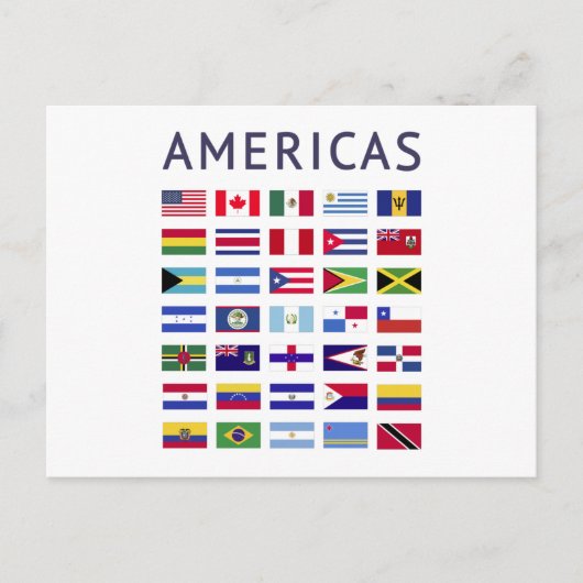 Länderflaggen Amerikas nationale Flaggen Amerika Postkarte (Vorderseite)