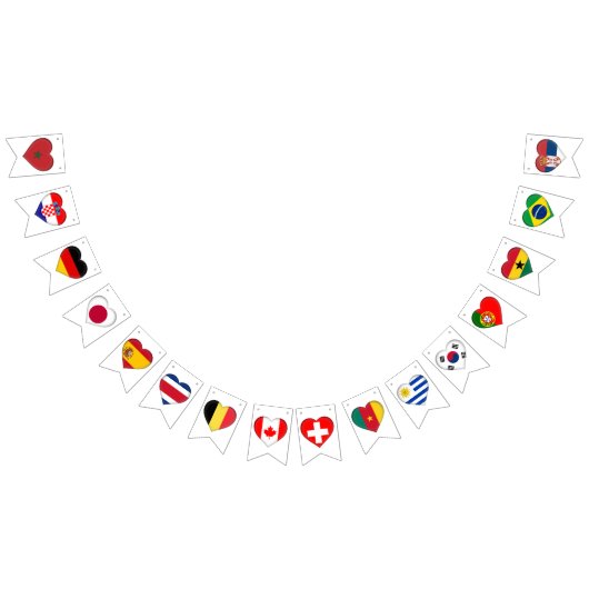 Länderflaggen der Gruppe E,F,G,H, Wimpelkette (Alle)