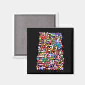 Länderflaggen Magnet (Vorderseite/Rückseite)