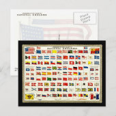 Länderflaggen - Vintage Übersicht Postkarte (Vorne/Hinten)