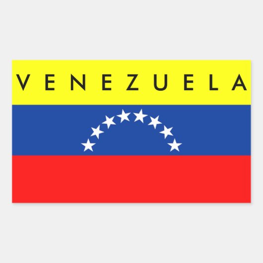 Länderflaggenbezeichnung für Venezuela Rechteckiger Aufkleber (Vorderseite)