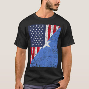 Länderflaggengestaltung Half USA Halb Somalia T-Shirt