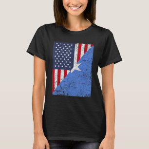 Länderflaggengestaltung Half USA Halb Somalia T-Shirt