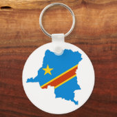 Länderflaggenkarte für Zaire Congo Schlüsselanhänger (Vorderseite)