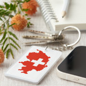 Länderflaggenkarte Schweiz Symbol Schlüsselanhänger (Vorderseite rechts)