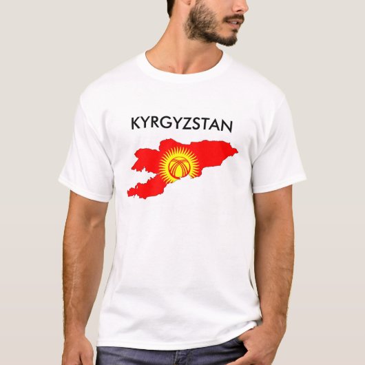 Länderflaggenplan für Kirgisistan prägt die Silhou T-Shirt (Vorderseite)