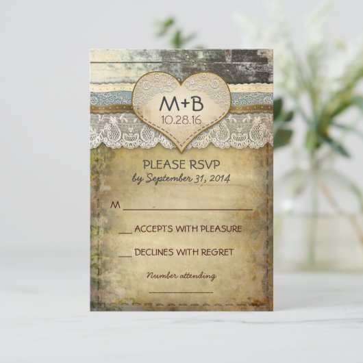 Länderhochzeitskarten RSVP Karte (Stehend Vorderseite)