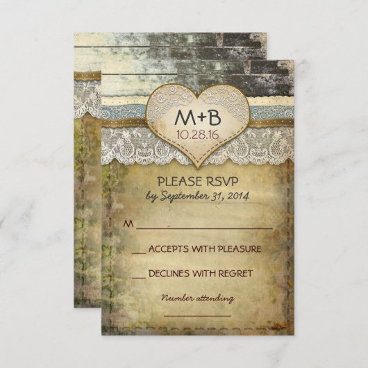 Länderhochzeitskarten RSVP Karte (Vorne/Hinten)