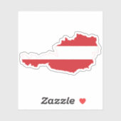 Länderkarte für Österreich Aufkleber (Blatt)