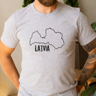 Länderkarte Lettlands Nationale Kontur an den Gren T-Shirt