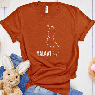 Länderkarte Malawi Malawische nationale Grenzlinie T-Shirt