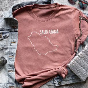 Länderkarte Saudi-Arabien Arabische Linie Form T-Shirt